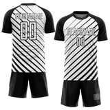 Custom Black White Sublimation Soccer Uniform Jersey