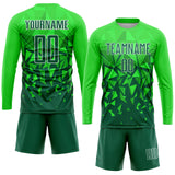 Custom Green Grass Green-White Sublimation Soccer Uniform Jersey