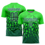 Custom Green Grass Green-White Sublimation Soccer Uniform Jersey