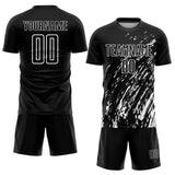 Custom Black White Splash Sublimation Soccer Uniform Jersey