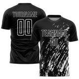 Custom Black White Splash Sublimation Soccer Uniform Jersey