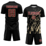 Custom Black Crimson-City Cream Splash Sublimation Soccer Uniform Jersey