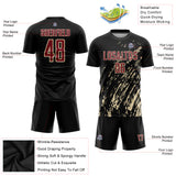Custom Black Crimson-City Cream Splash Sublimation Soccer Uniform Jersey