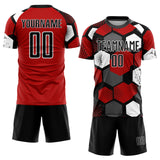 Custom Red Black-White Sublimation Soccer Uniform Jersey