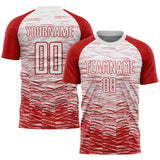 Custom Red White Sublimation Soccer Uniform Jersey