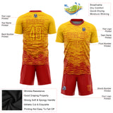 Custom Yellow Red Sublimation Soccer Uniform Jersey