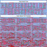 Custom Light Blue Red Sublimation Soccer Uniform Jersey