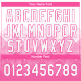 Custom Pink White 3D Pattern Gradient Square Shapes Two-Button Unisex Softball Jersey