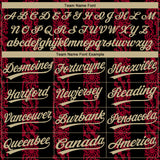 Custom Black Vegas Gold-Red 3D Pattern Two-Button Unisex Softball Jersey