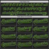 Custom Black Black-Neon Green Two-Button Unisex Softball Jersey