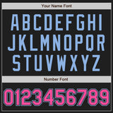 Custom Black Pink-Light Blue Two-Button Unisex Softball Jersey