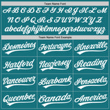 Custom Teal White Two-Button Unisex Softball Jersey