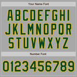 Custom Gray Green-Gold Two-Button Unisex Softball Jersey