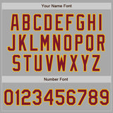 Custom Gray Crimson-Gold Two-Button Unisex Softball Jersey