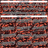 Custom Orange Black-White 3D Pattern Two-Button Unisex Softball Jersey