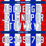 Custom Red White-Royal 3D Pattern Two-Button Unisex Softball Jersey