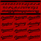 Custom Red Black Two-Button Unisex Softball Jersey