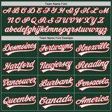 Custom Green White-Red Two-Button Unisex Softball Jersey