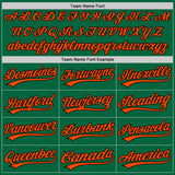Custom Kelly Green Orange-Black Two-Button Unisex Softball Jersey