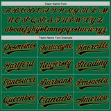 Custom Kelly Green Black-Old Gold Two-Button Unisex Softball Jersey