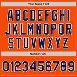 Custom Orange Navy-White Two-Button Unisex Softball Jersey
