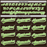 Custom Brown Neon Green-White Two-Button Unisex Softball Jersey
