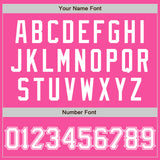 Custom Pink White Two-Button Unisex Softball Jersey