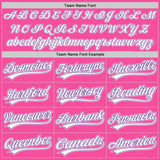 Custom Pink White-Purple Two-Button Unisex Softball Jersey