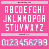 Custom Pink White-Purple Two-Button Unisex Softball Jersey