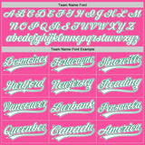 Custom Pink White-Kelly Green Two-Button Unisex Softball Jersey