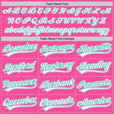 Custom Pink White-Teal Two-Button Unisex Softball Jersey