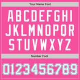 Custom Pink White-Teal Two-Button Unisex Softball Jersey