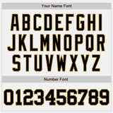 Custom White Black-Old Gold Two-Button Unisex Softball Jersey