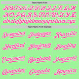 Custom Pea Green Pink-White Authentic Split Fashion Baseball Jersey