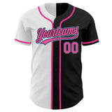 Custom Black Pink White-Light Blue Authentic Split Fashion Baseball Jersey