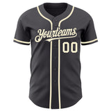 Custom Steel Gray Cream Authentic Baseball Jersey