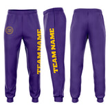 Custom Purple Gold Fleece Jogger Sweatpants