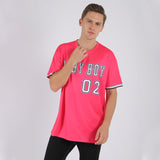 Custom Pink White-Light Blue Performance T-Shirt