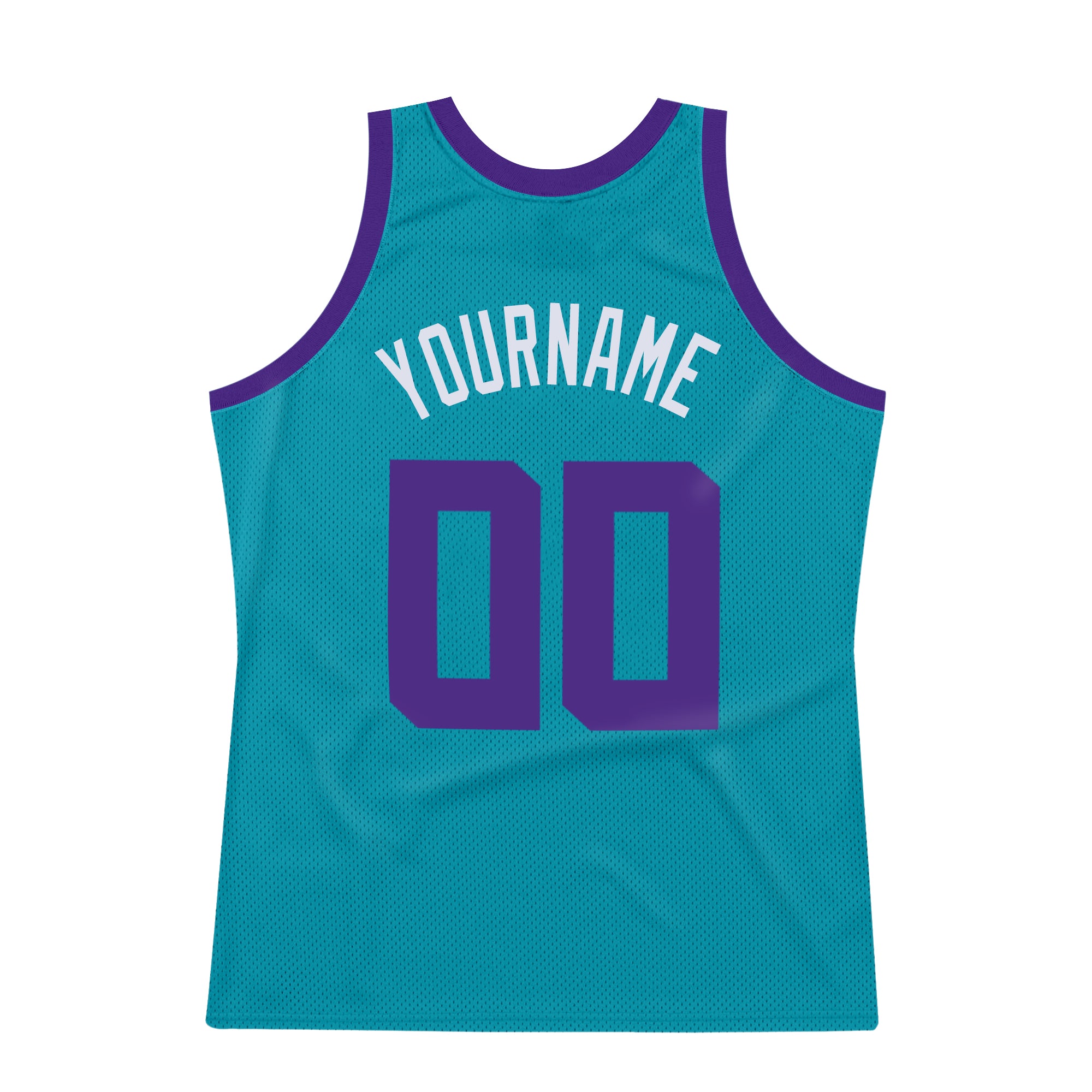 Custom Teal Purple-White Authentic Throwback Basketball Jersey
