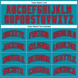 Custom Teal Red-Black Authentic Throwback Basketball Jersey