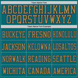 Custom Teal Navy-Old Gold Mesh Authentic Football Jersey