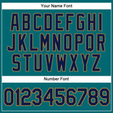 Custom Teal Navy-Old Gold Mesh Authentic Football Jersey