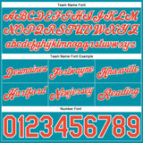 Custom Teal White Pinstripe Orange-White Authentic Basketball Shorts