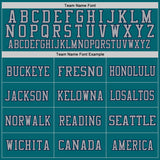 Custom Teal Navy-Gray Mesh Authentic Football Jersey