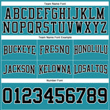 Custom Stitched Teal Black-White Football Pullover Sweatshirt Hoodie