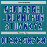 Custom Teal Royal-White Authentic Baseball Jersey