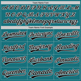 Custom Teal Black Pinstripe Black-White Authentic Baseball Jersey