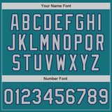 Custom Teal Gray Pinstripe Gray-Navy Authentic Baseball Jersey