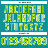 Custom Teal Neon Green-White Authentic Baseball Jersey