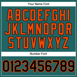 Custom Teal Black Pinstripe Orange Authentic Baseball Jersey